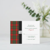 MacGregor Tartan Wedding Reply Card RSVP Karte (Stehend Vorderseite)
