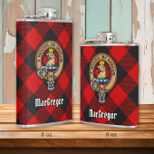 MacGregor Wappen über Rob Roy Tartan Flachmann
