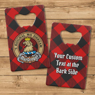 MacGregor Wappen über Rob Roy Tartan Geldbeutel Flaschenöffner