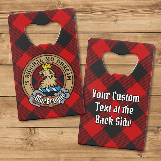 MacGregor Wappen über Rob Roy Tartan Geldbeutel Flaschenöffner