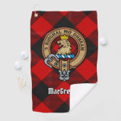 MacGregor Wappen über Rob Roy Tartan Golfhandtuch (Insitu)