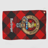 MacGregor Wappen über Rob Roy Tartan Golfhandtuch (Horizontal)