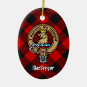 MacGregor Wappen über Rob Roy Tartan Keramik Ornament (Vorne)