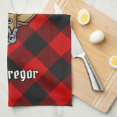 MacGregor Wappen über Rob Roy Tartan Küchentuch (Viertel Falte)