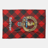 MacGregor Wappen über Rob Roy Tartan Küchentuch (Horizontal)