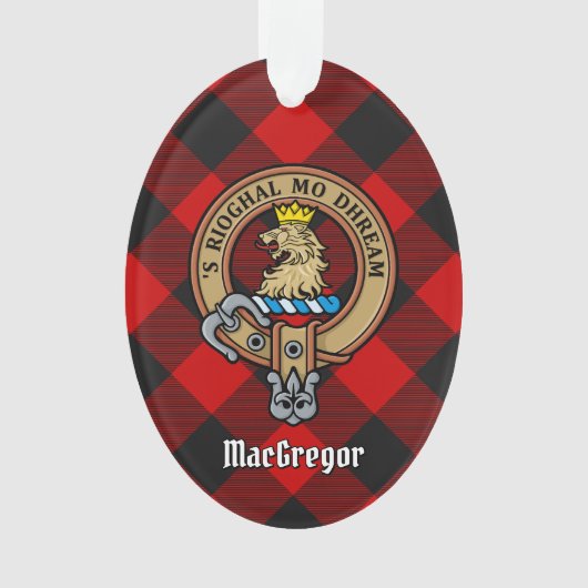 MacGregor Wappen über Rob Roy Tartan Ornament (Vorderseite)