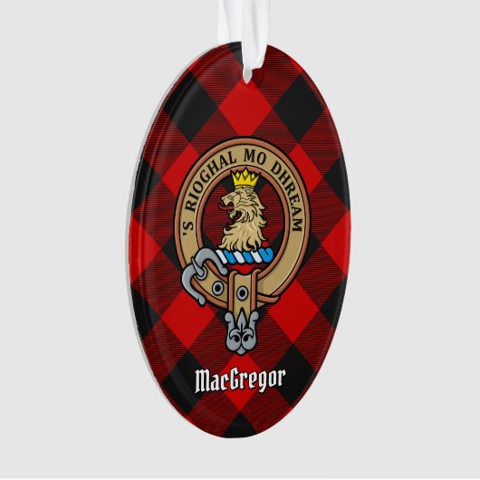 MacGregor Wappen über Rob Roy Tartan Ornament (Vorderseite)