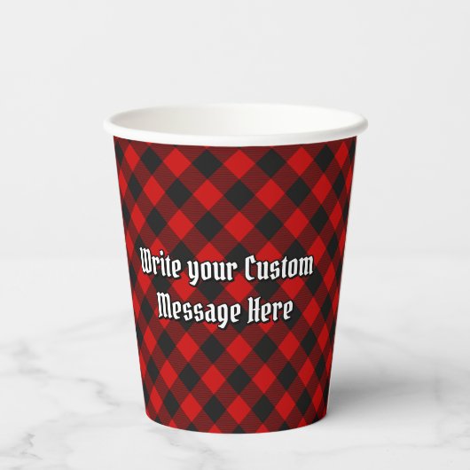 MacGregor Wappen über Rob Roy Tartan Paper Cups Pappbecher (Rückseite)