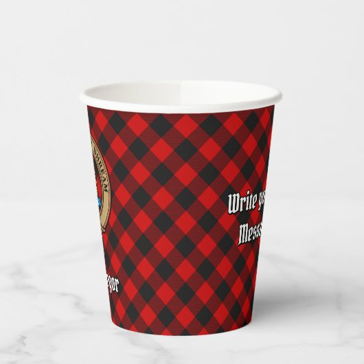 MacGregor Wappen über Rob Roy Tartan Paper Cups Pappbecher (Links)