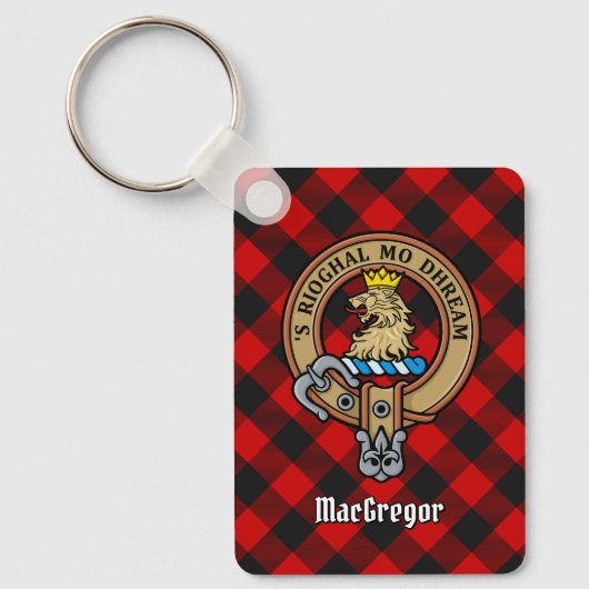 MacGregor Wappen über Rob Roy Tartan Schlüsselanhä Schlüsselanhänger (Vorderseite)