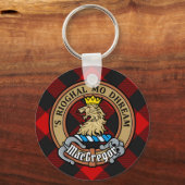 MacGregor Wappen über Rob Roy Tartan Schlüsselanhänger (Vorderseite)
