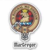 MacGregor Wappen über Rob Roy Tartan Sticker (Vorderseite)