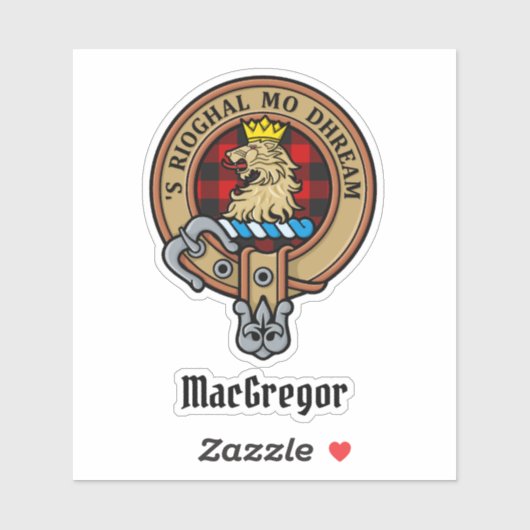 MacGregor Wappen über Rob Roy Tartan Sticker (Blatt)