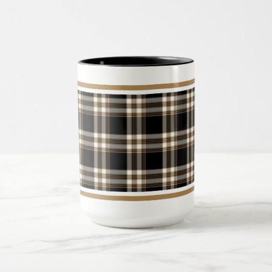 MacGuinness Tartan Black und Brown Irish Kariert Tasse (Zentrum)