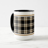 MacGuinness Tartan Black und Brown Irish Kariert Tasse (Vorderseite Links)