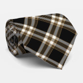 MacGuinness Tartan Black und Tan Irish Kariert Krawatte (Gerollt)
