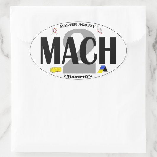 MACH 2 Agility Titelaufkleber Ovaler Aufkleber (Tasche)