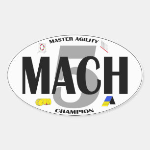 MACH 5 Agility Titel Aufkleber für Hunde