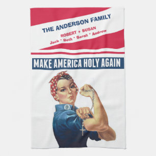 MACH AMERIKA WIEDER HEILIG ROSENKRANZ ROSIE DIE NI GESCHIRRTUCH