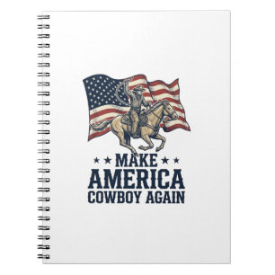 Mach Amerika wieder zum Cowboy-Land Patriotisches Notizblock