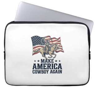 Mach Amerika wieder zum Cowboy Patrioten Western-S Laptopschutzhülle