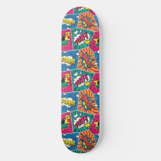 MACH! BOOM! OOOPS! POOF! - Explosion des Retro-Com Skateboard (Vorderseite)