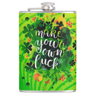 Mach dein eigenes Glück! Flachmann mit Vinylhülle