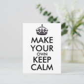 Mach dein eigenes Keep Calm - schwarz Postkarte (Stehend Vorderseite)