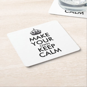 Mach dein eigenes Keep Calm - schwarz Rechteckiger Pappuntersetzer
