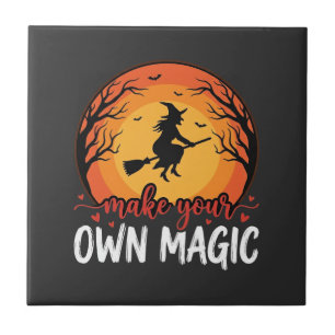 Mach deine eigene magische Hexen-Halloween-Gestalt Fliese