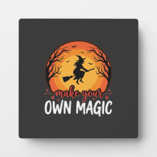 Mach deine eigene magische Hexen-Halloween-Gestalt Fotoplatte