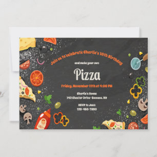 Mach deine eigene Pizza-Party-Einladung Einladung