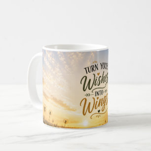 Mach deine Wünsche zu Flügeln Löwenzahn Inspiratio Kaffeetasse