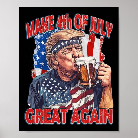 Mach den 4. Juli wieder groß Trump Amerikanische F Poster (Vorne)