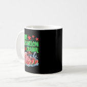 Mach den Wassermelonen-Crawl Lustiger Flamingo Cow Kaffeetasse (Vorderseite Links)