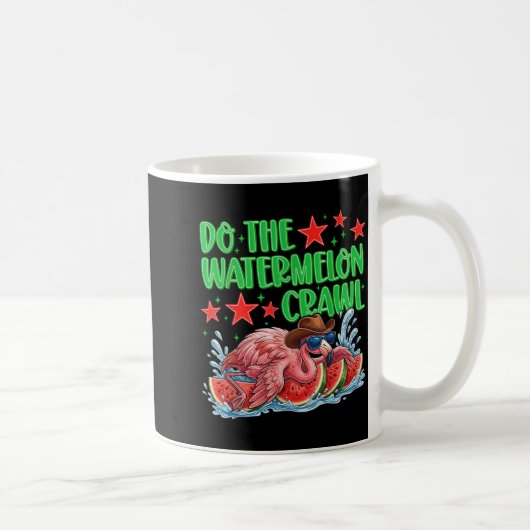 Mach den Wassermelonen-Crawl Lustiger Flamingo Cow Kaffeetasse (Rechts)