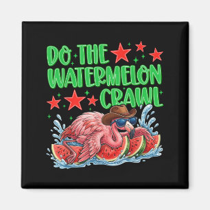 Mach den Wassermelonen-Crawl Lustiger Flamingo-Cow Magnet