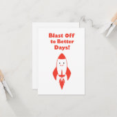 Mach dich auf bessere Tage aus! - Funny Rocket erm Karte (Vorderseite/Rückseite Beispiel)