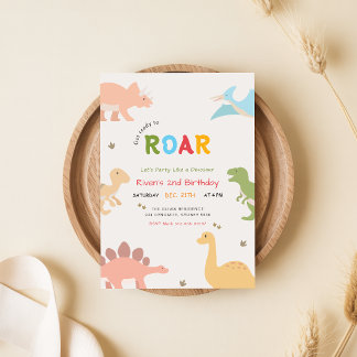 Mach dich bereit zu brüllen Baby Dinosaurier 2. Ge Einladung