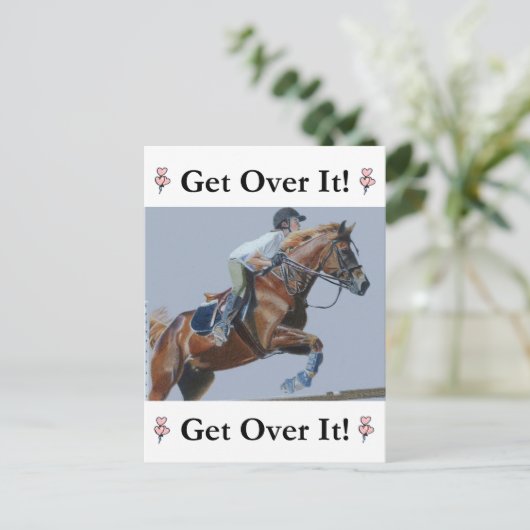 Mach dich davon! Reitpferd Postkarte (Stehend Vorderseite)