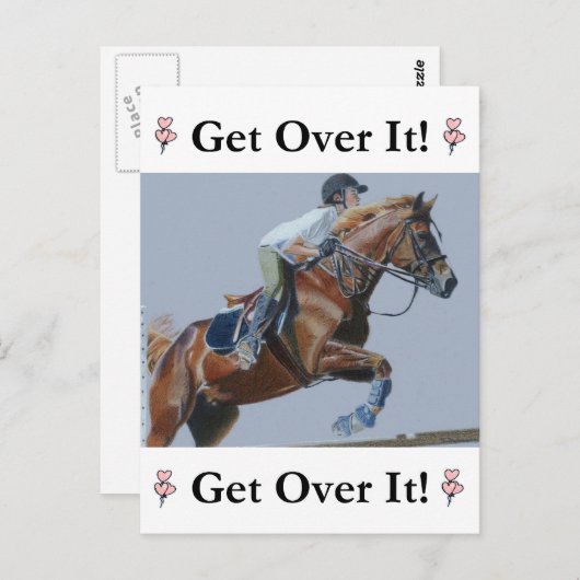 Mach dich davon! Reitpferd Postkarte (Vorne/Hinten)