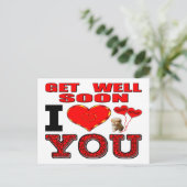 Mach dich gut, sobald ich dich Liebe Postkarte (Stehend Vorderseite)