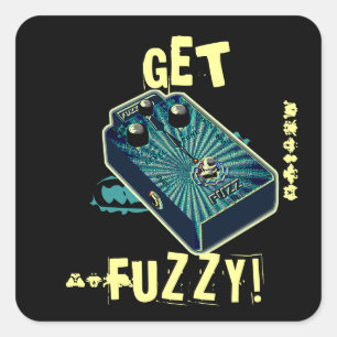 Mach dich lustig! Fuzz Guitar Pedal Quadratischer Aufkleber