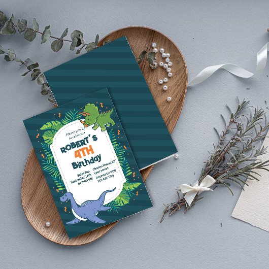 Mach dich lustig! Gezeichnet Dinosaurier Geburtsta Einladung