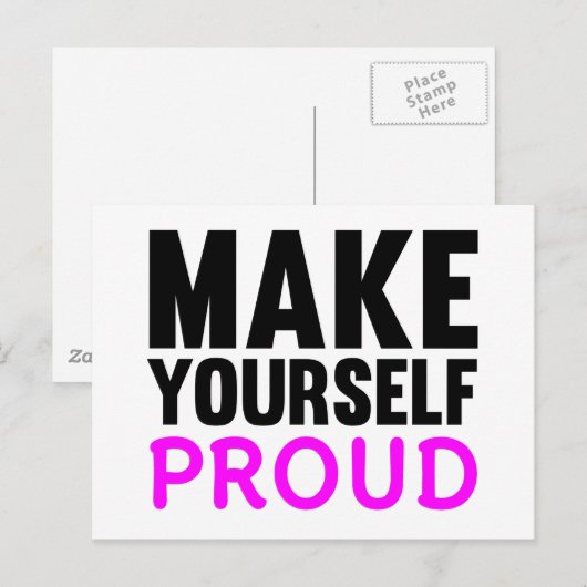 Mach dich selbst stolz postkarte (Vorne/Hinten)