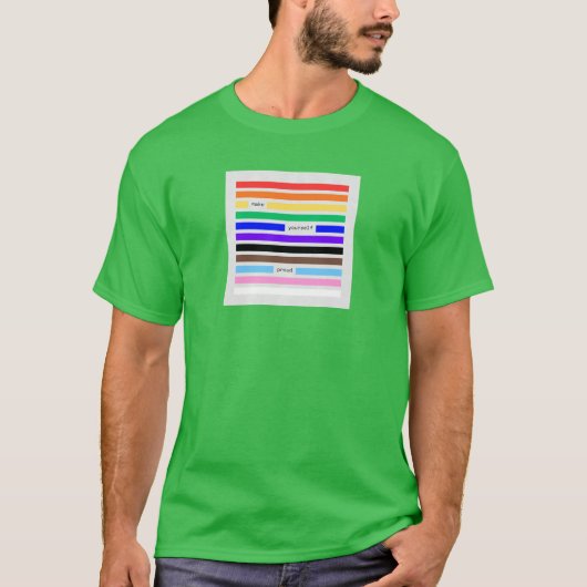 Mach dich stolz Regenbogen-Redaktion Pride 2026 T-Shirt (Vorderseite)