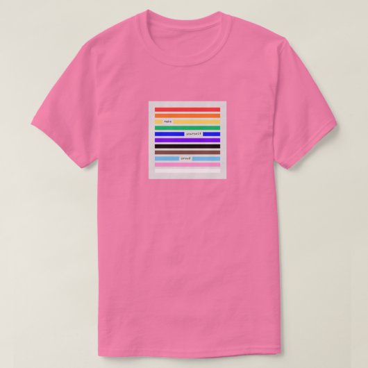 Mach dich stolz Regenbogen-Redaktion Pride 2026 T-Shirt (Design vorne)