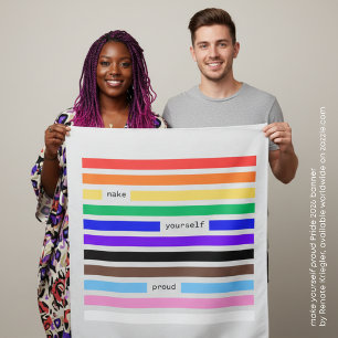 Mach dich stolz Regenbogen-Redaktion Pride 2026 Wandteppich