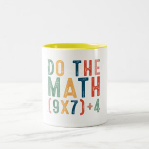 Mach die Mathe 67 Meme Lustig Six Seven Männer Fra Zweifarbige Tasse