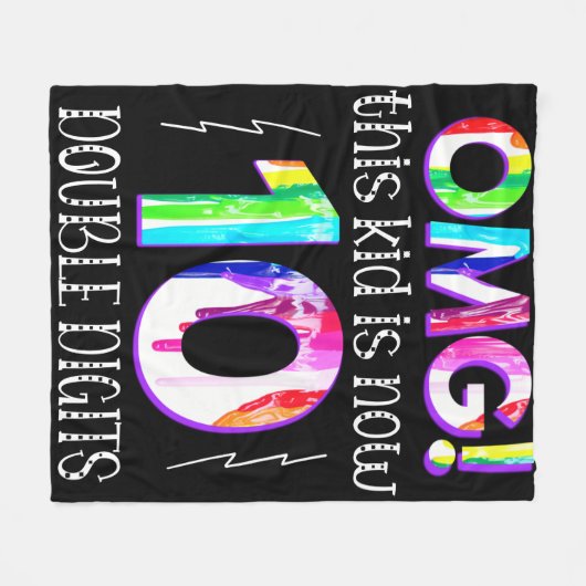 MACH! Dieses Kid ist jetzt 10 zweistellige Paint-T Fleecedecke (Vorderseite (Horizontal))